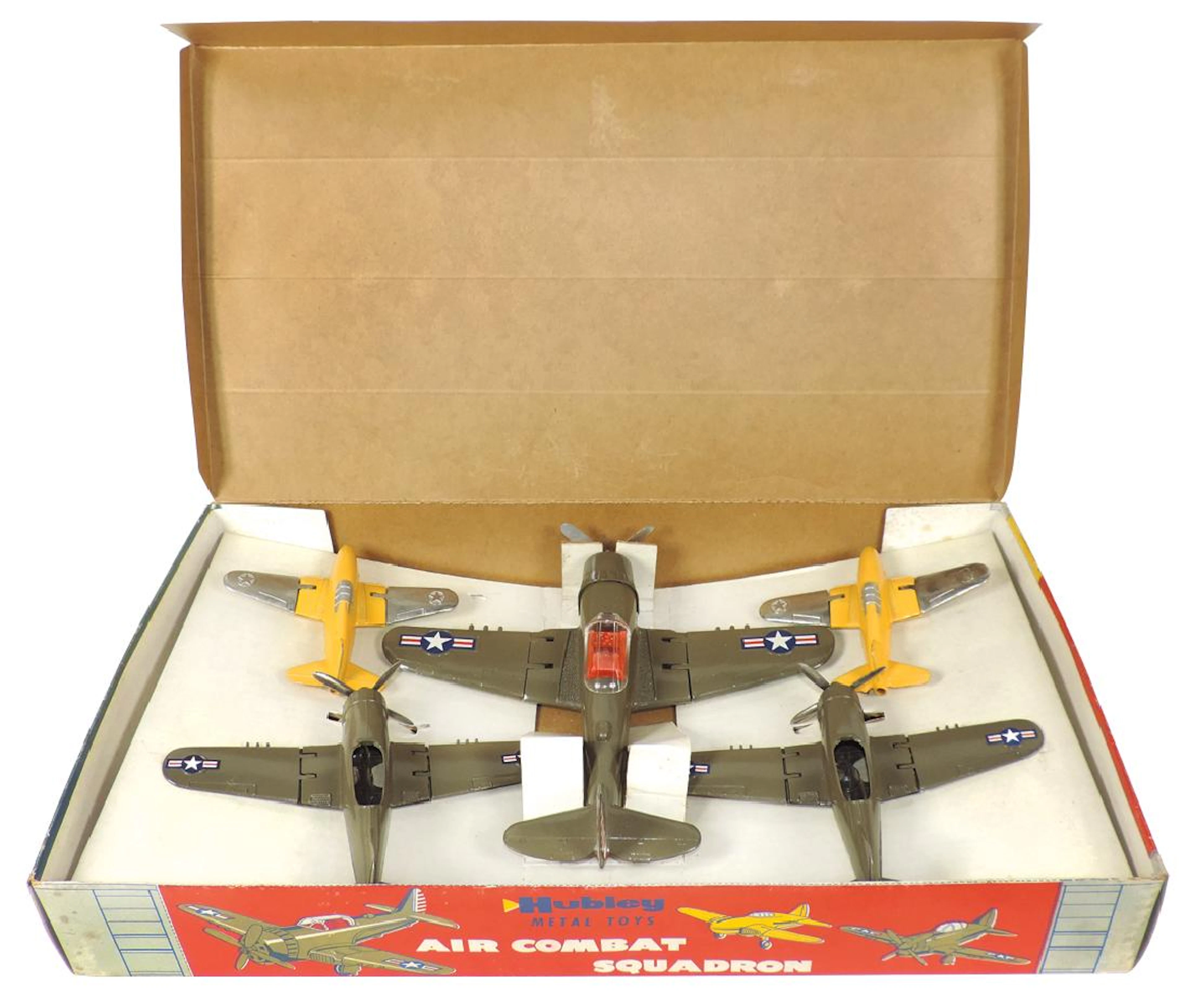 Toy air combat squadron set, 1958 Hubley No. 56 set