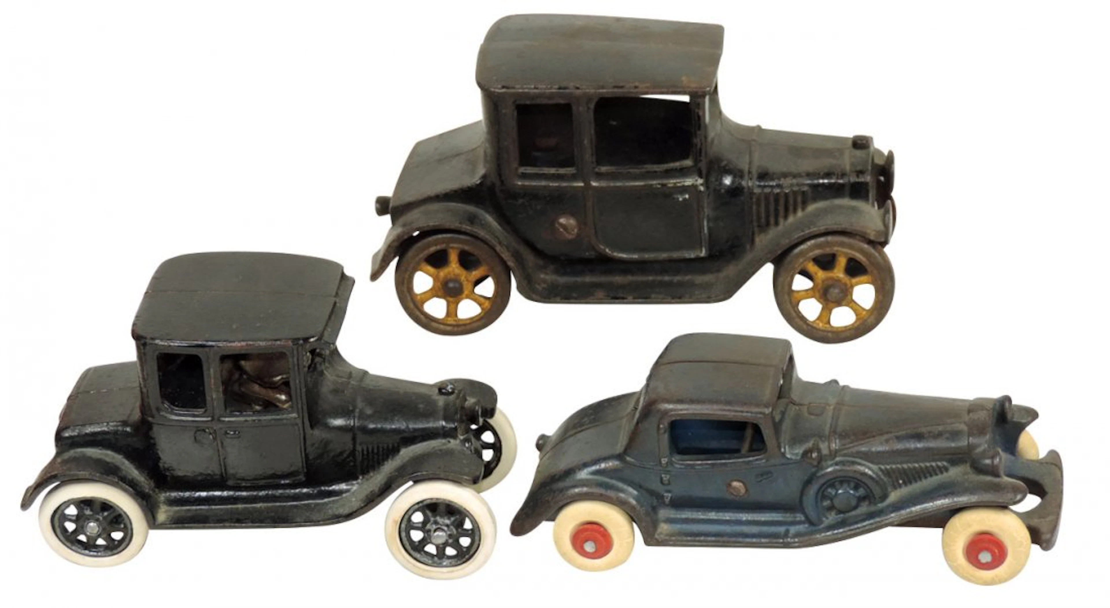 Toy cars (3), all Arcade Model T Ford, Oldtimer Ford