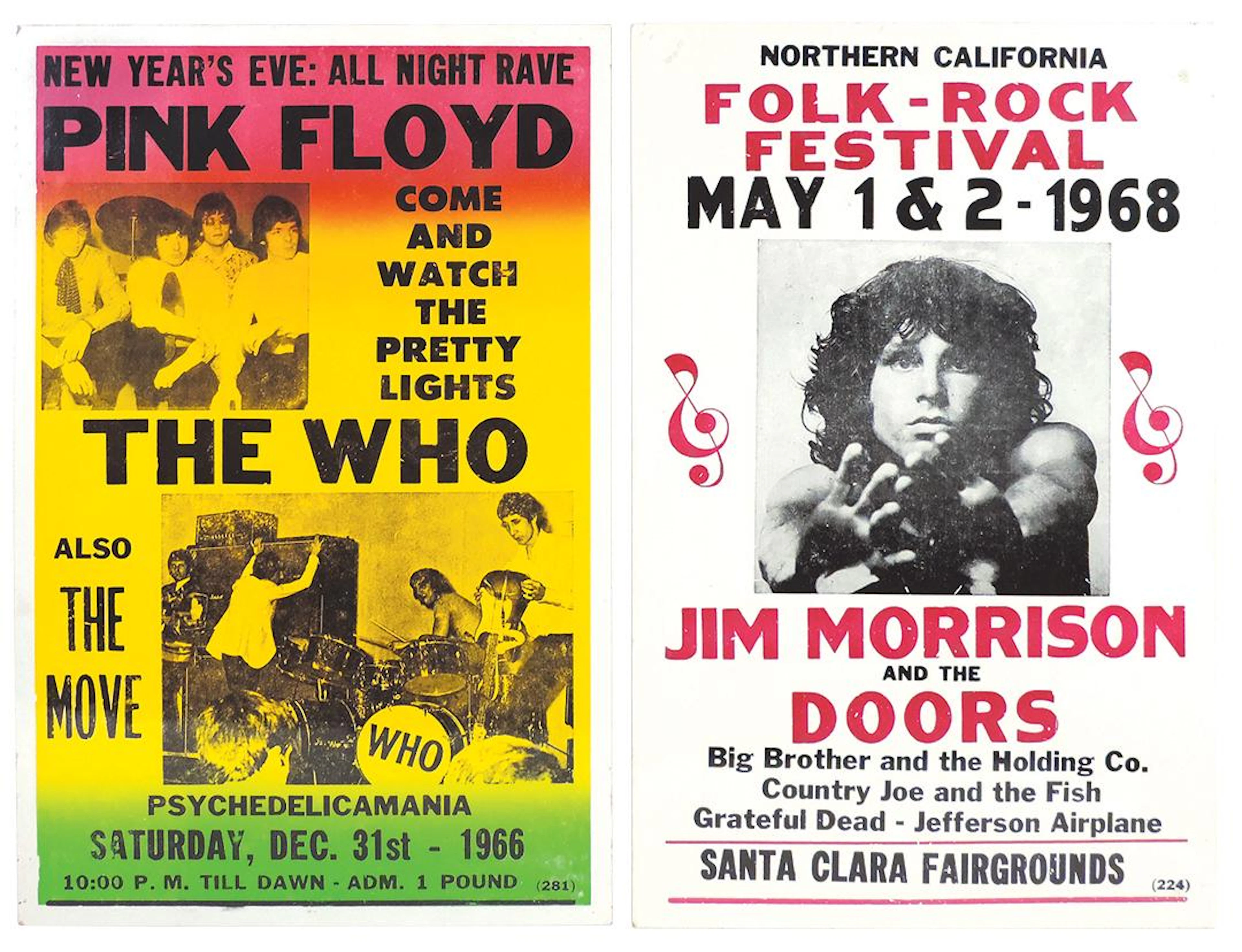 Concert posters (2), Jim Morrison and the Doors,