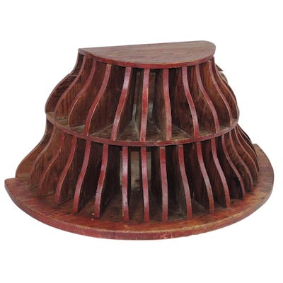 Hardware Store Axe Display Rack, two-tiered painted wood, attributed ...