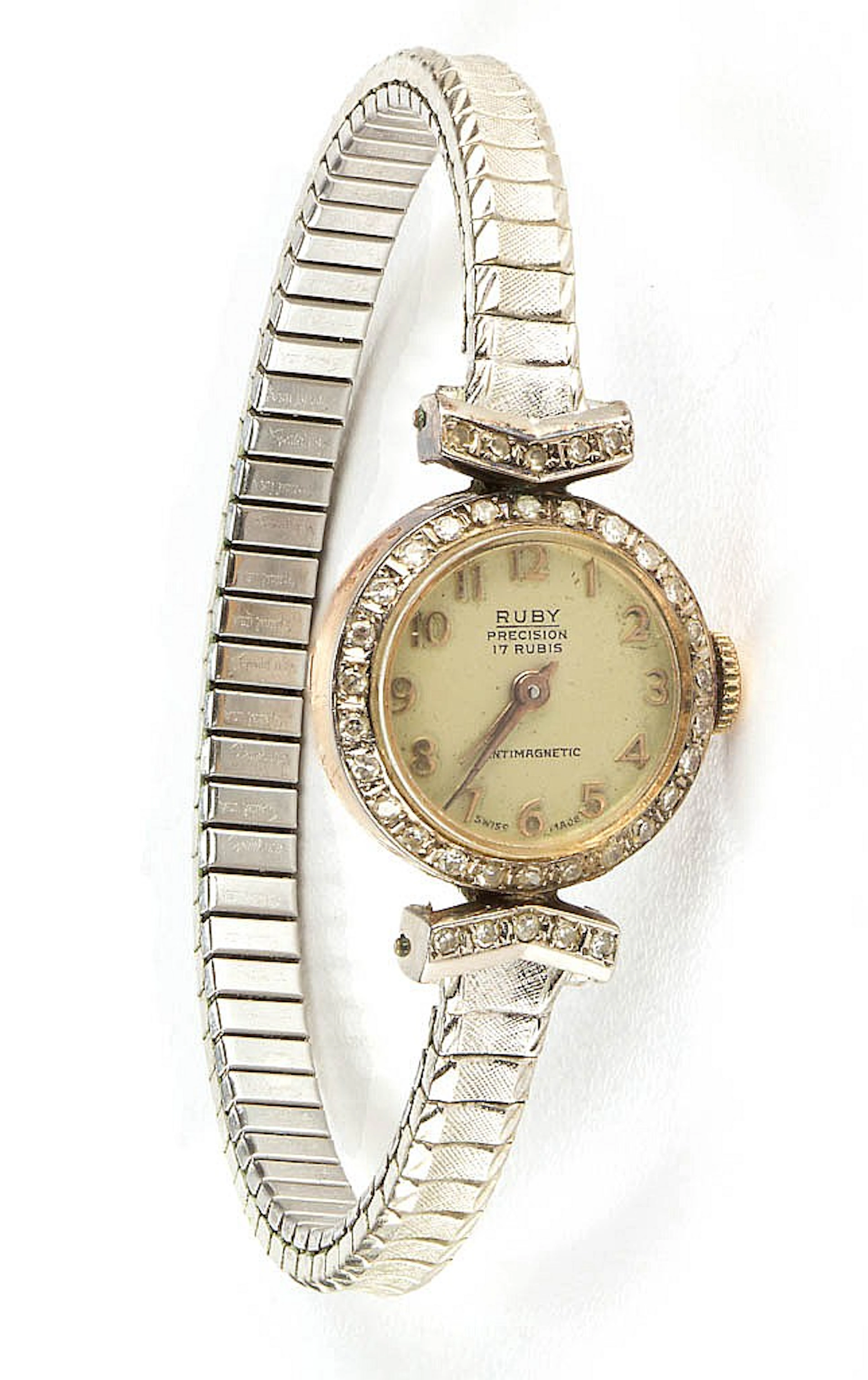 VINTAGE SWISS LADY'S GOLD AND DIAMOND WRIST WATCH