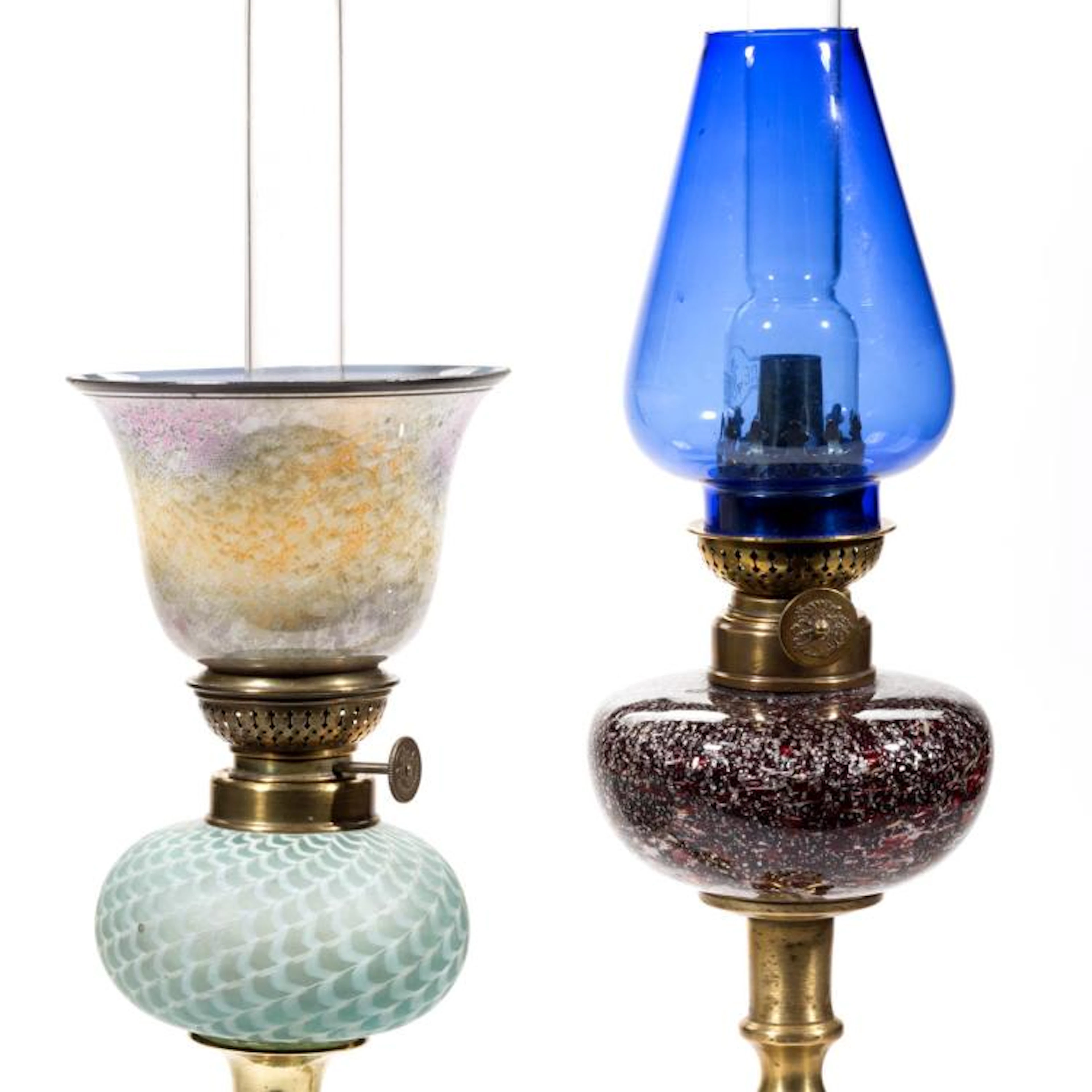 ASSORTED PATTERN PEG LAMPS, LOT OF TWO
