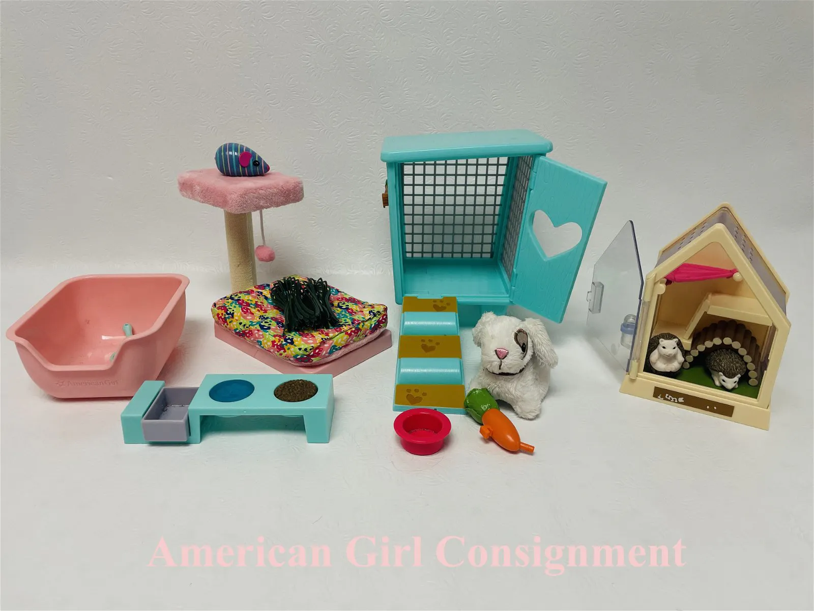 American Girl Doll Cat Care, Hedgehog and Wellie Wisher Rabbit Hutch ...