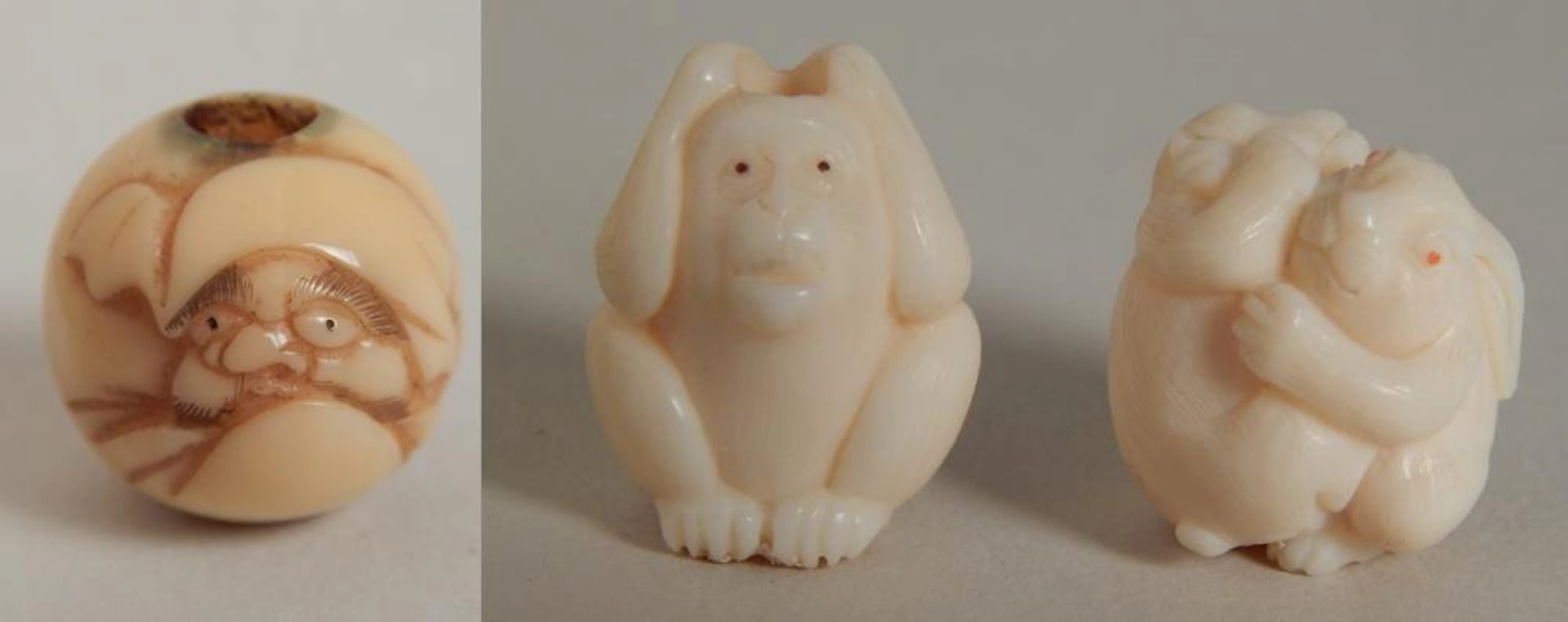 3 Carved ojime