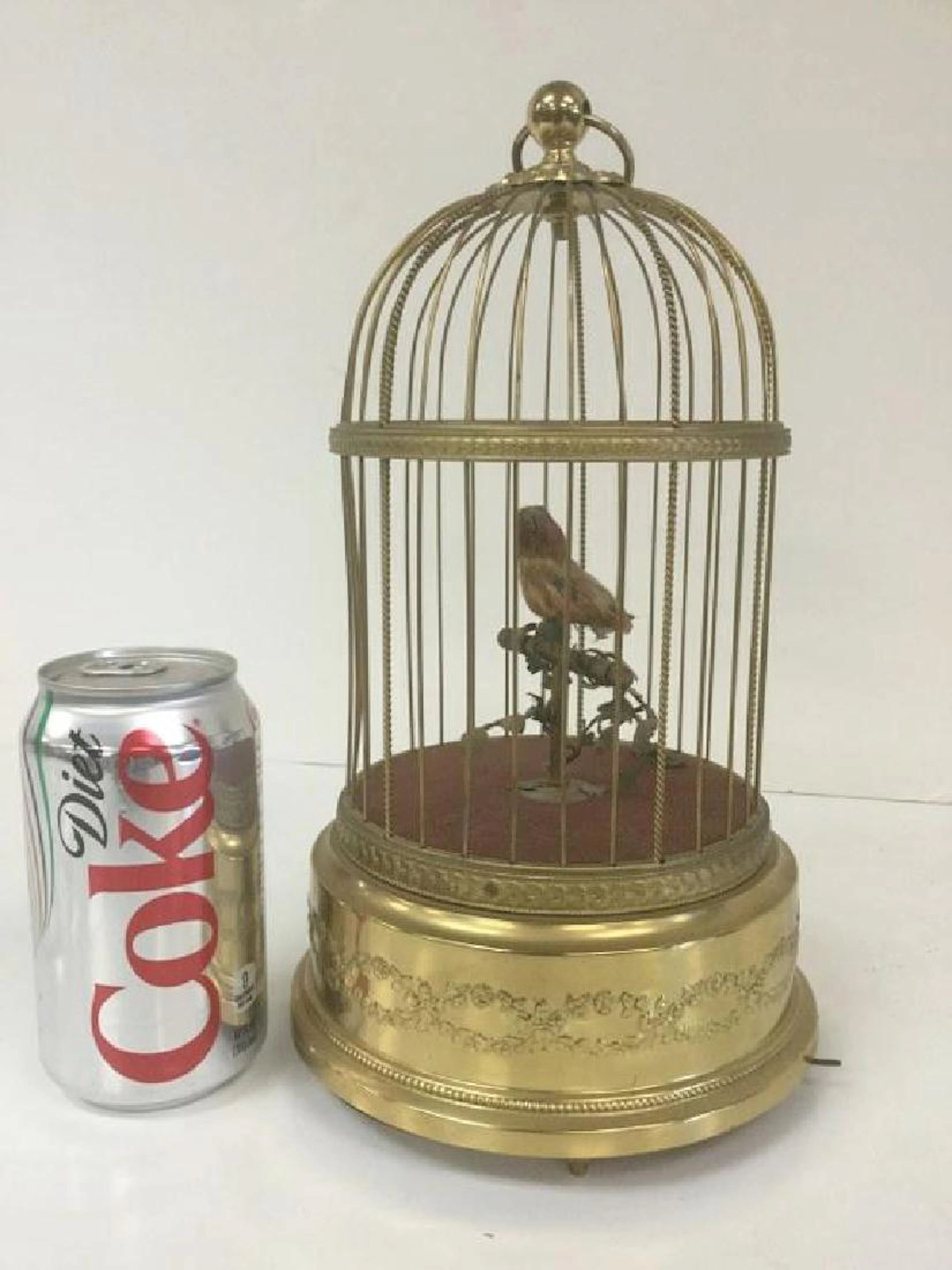 Antique french singing bird in cage automaton music
