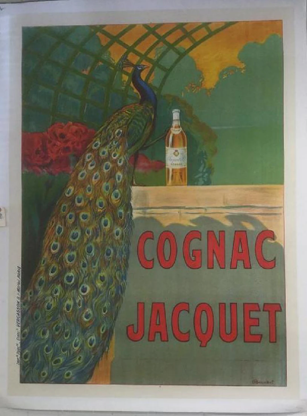 Cognac jacquet french poster, c.1910, linen backed