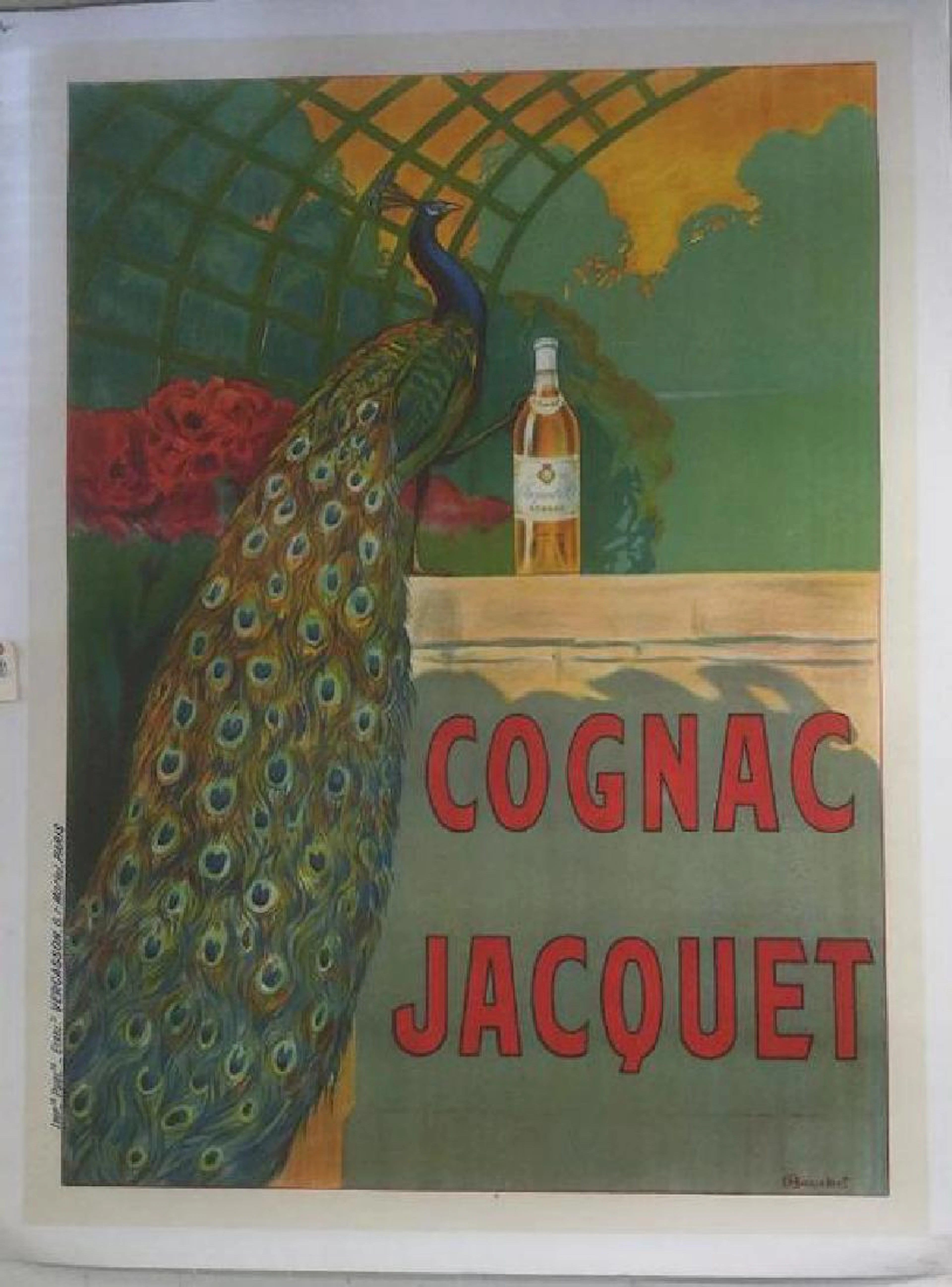 Cognac jacquet french poster, c.1910, linen backed