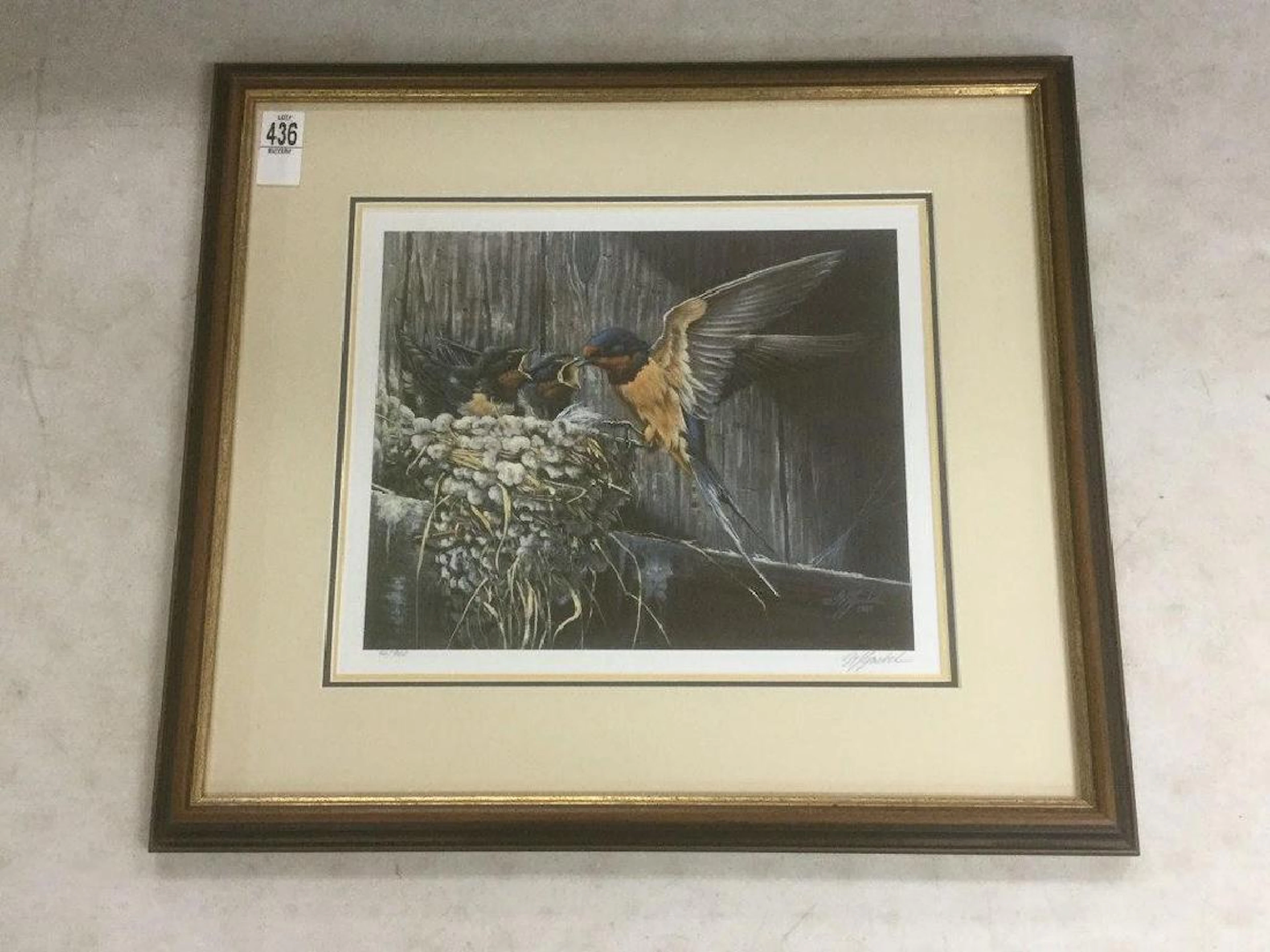 Wilhelm j goebel signed country living-barn swallows