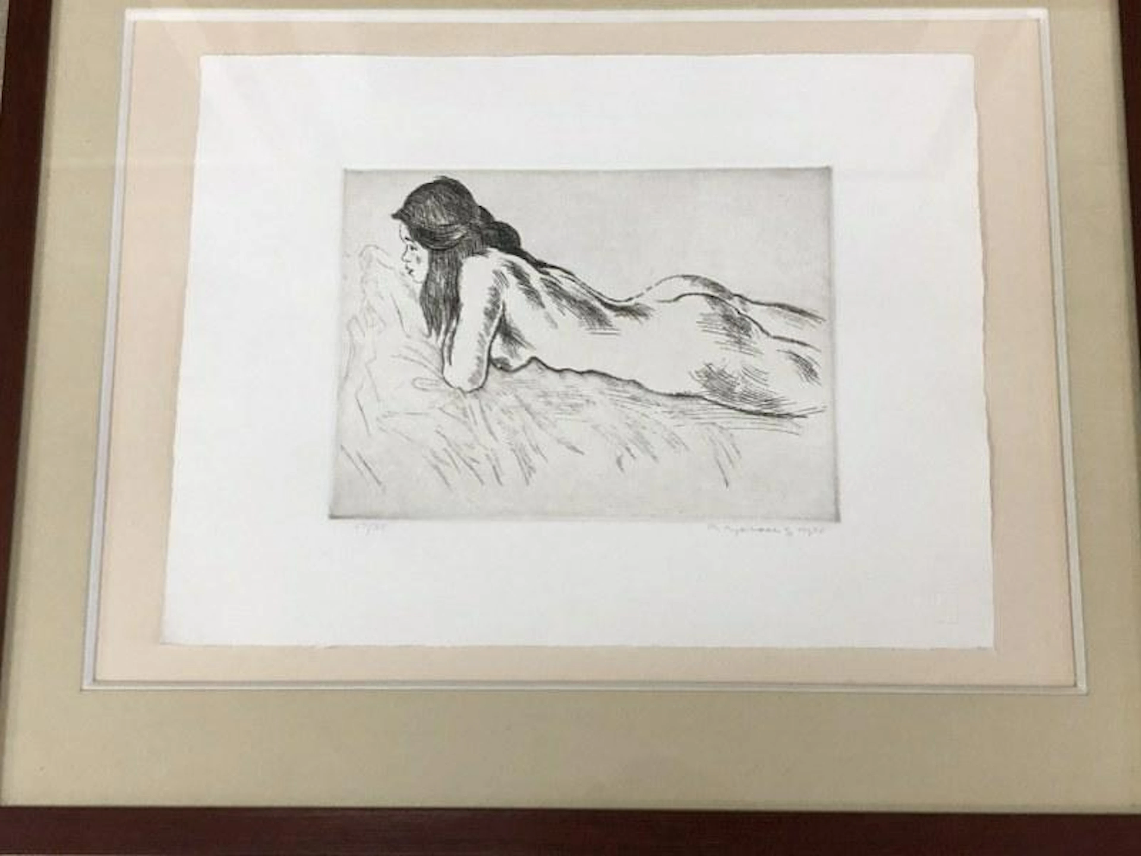 RAPHAEL SOYER LIMITED EDITION ENGRAVING W/NUDE WOMAN,