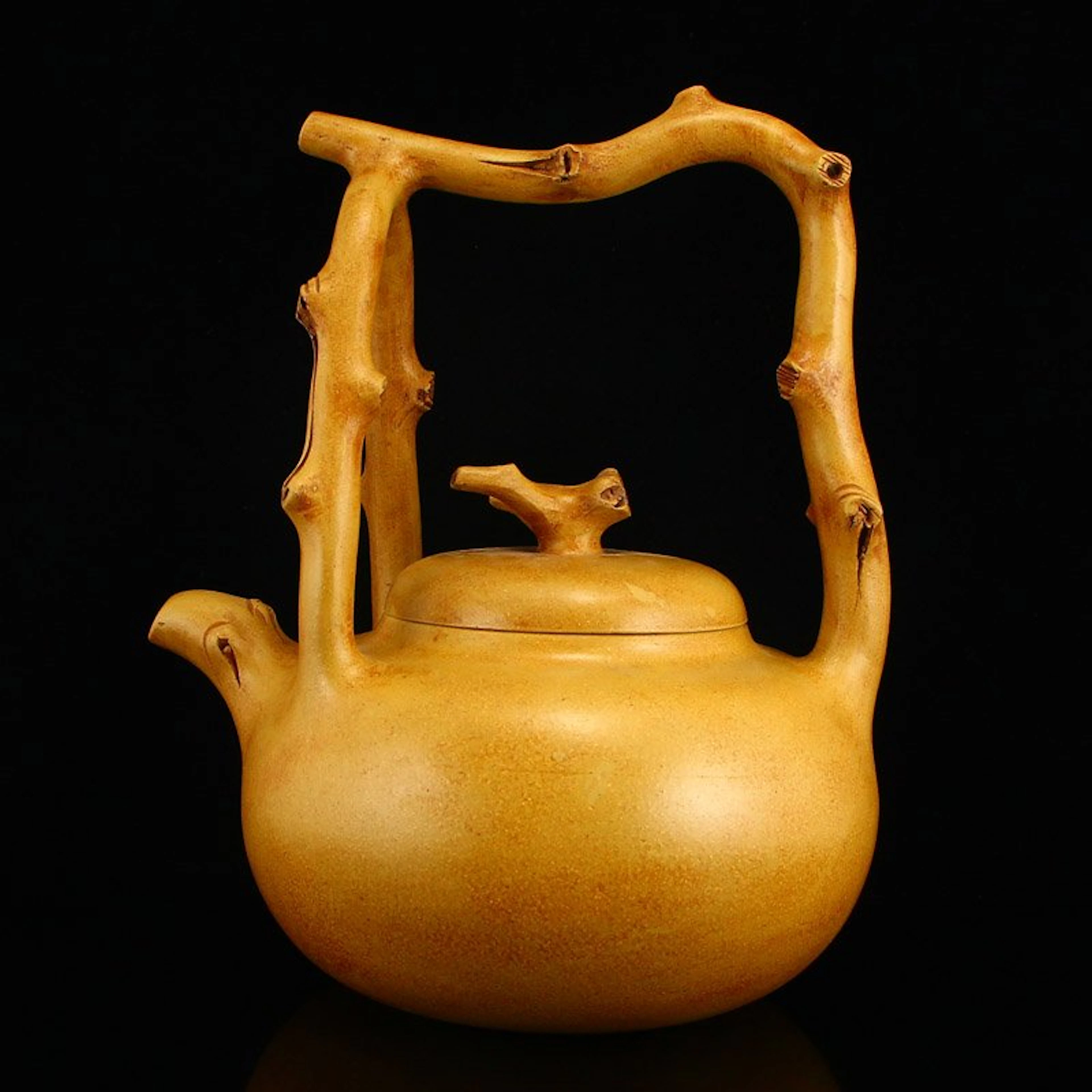Chinese Yixing Yellow Zisha Clay Big Teapot