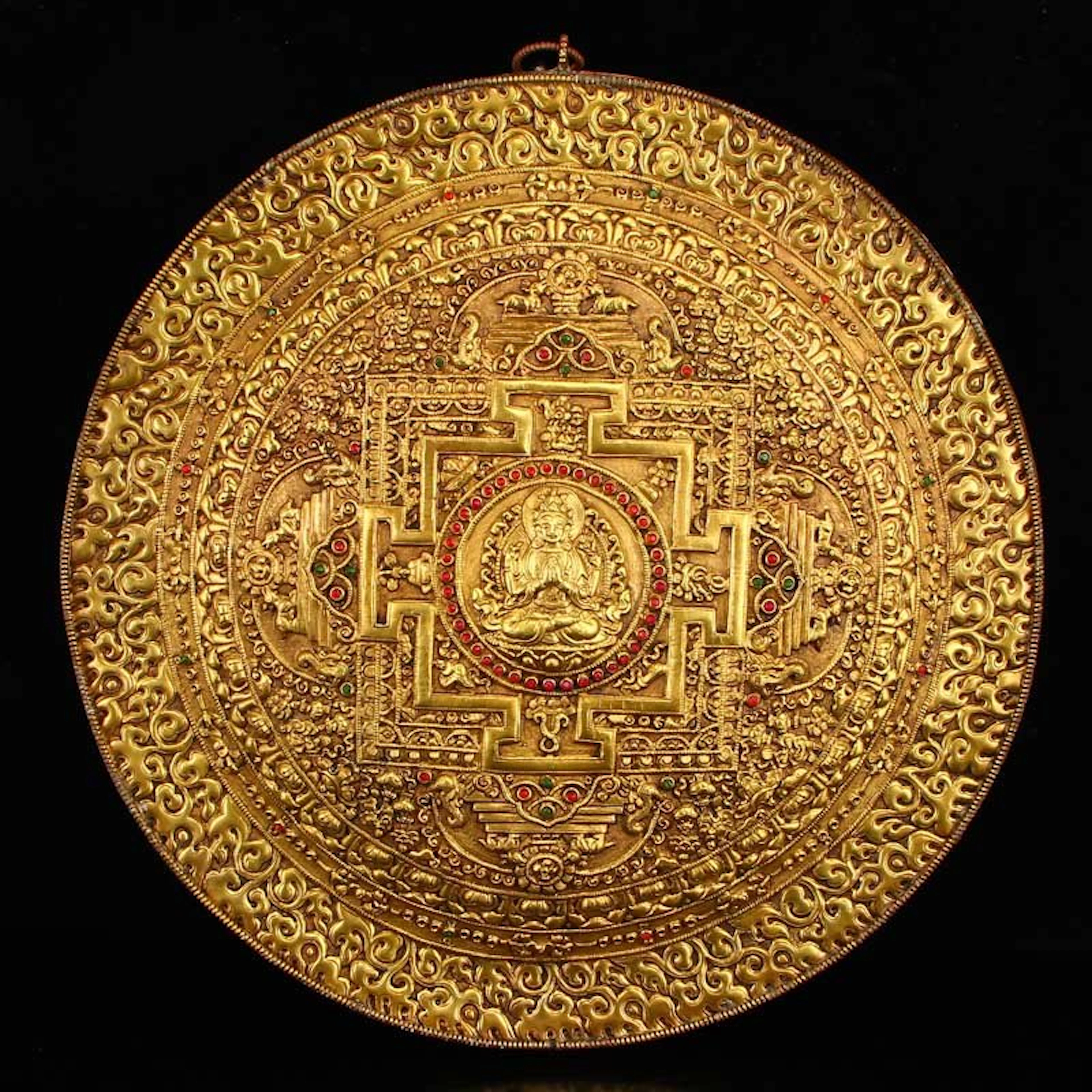 Tibetan Buddhism Silver Gilt Gold Kwan-yin Tangka