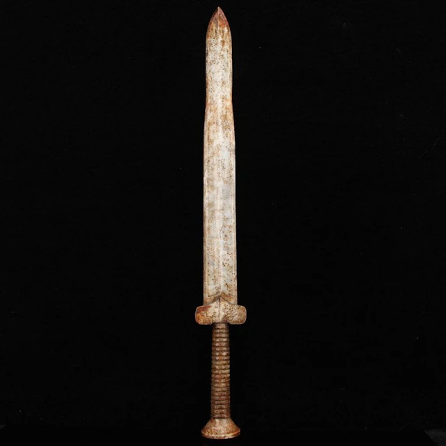 Vintage Chinese Hetian Jade Sword