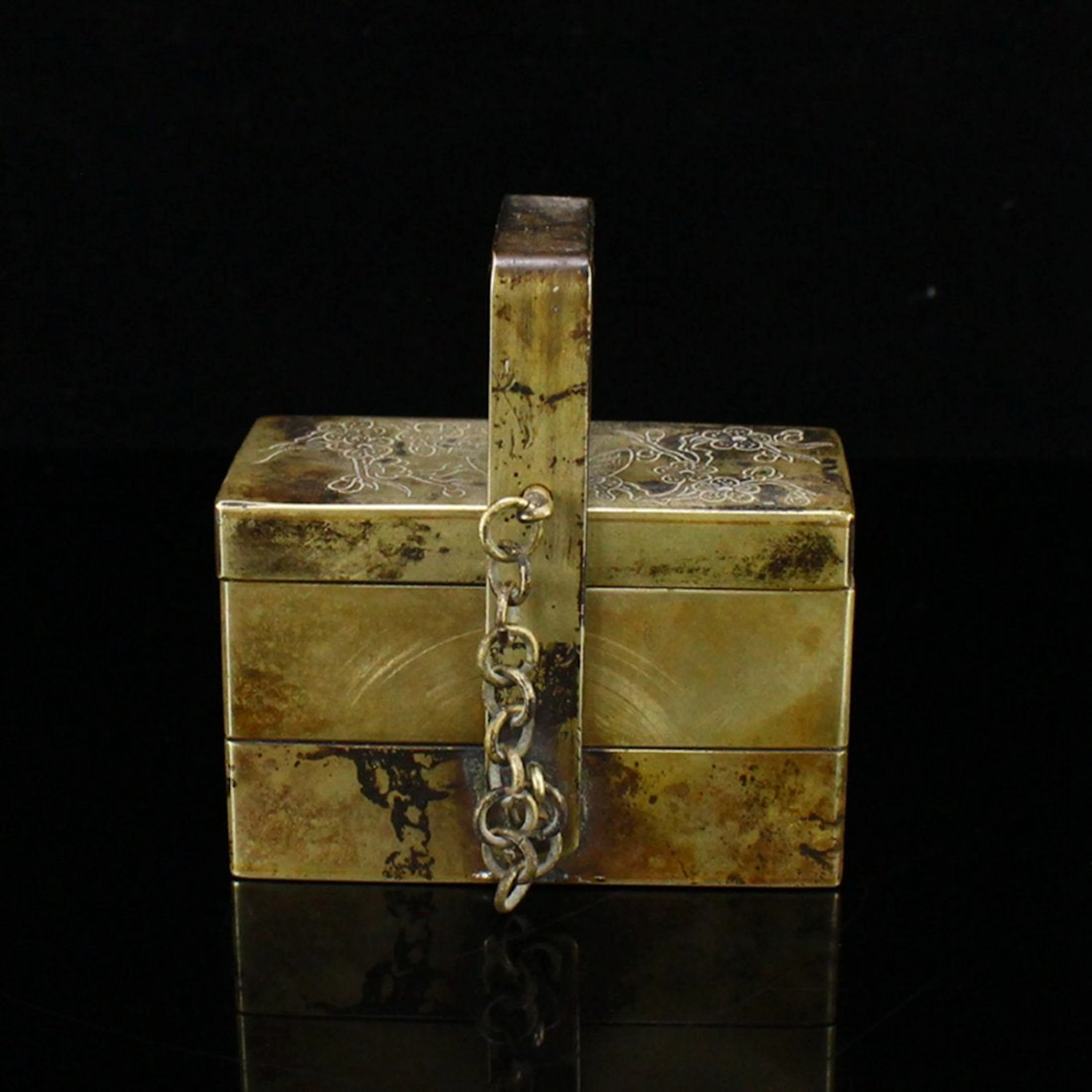 Vintage Chinese White Copper Ink Fountai