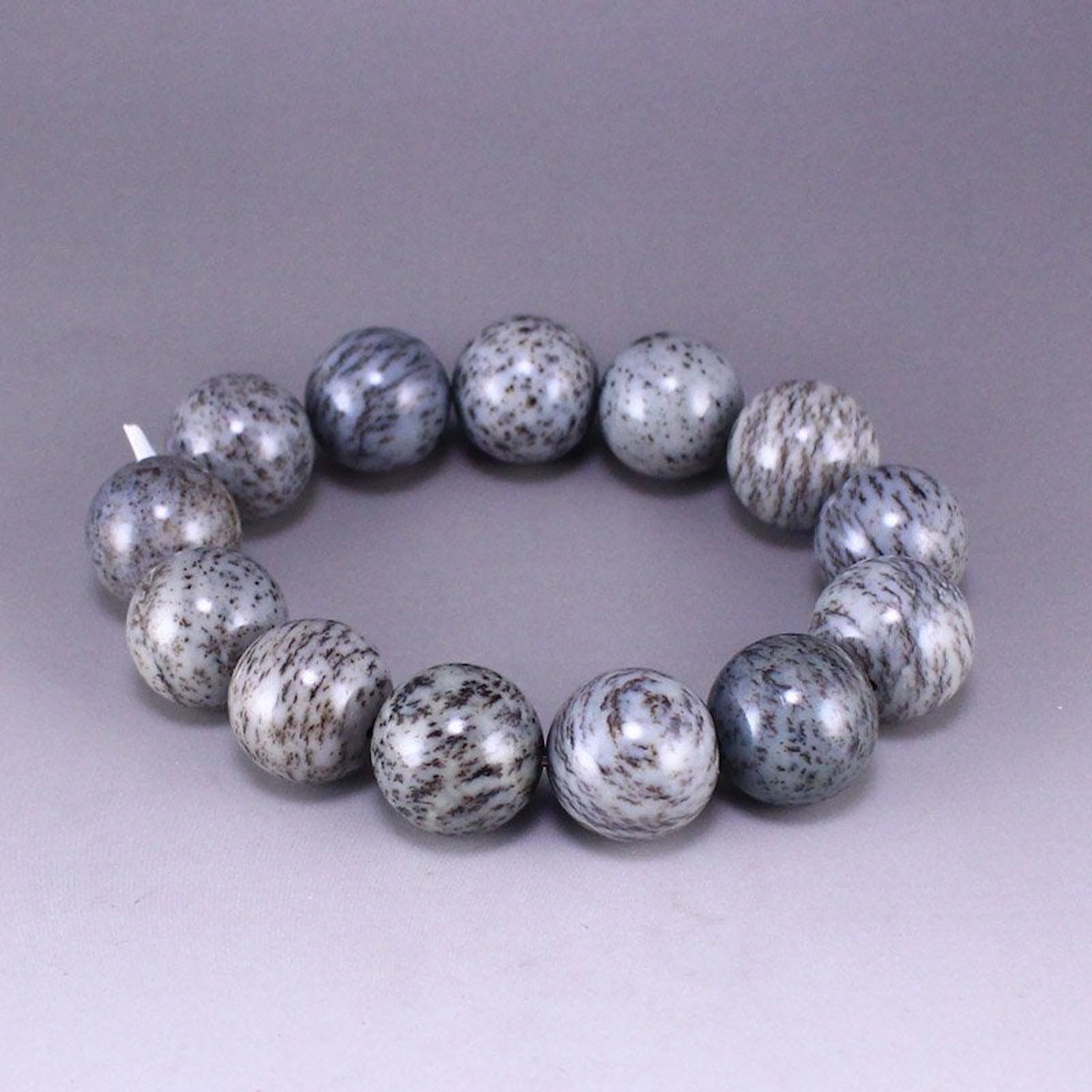 Chinese Natural Hetian Jade Beads Bracelet