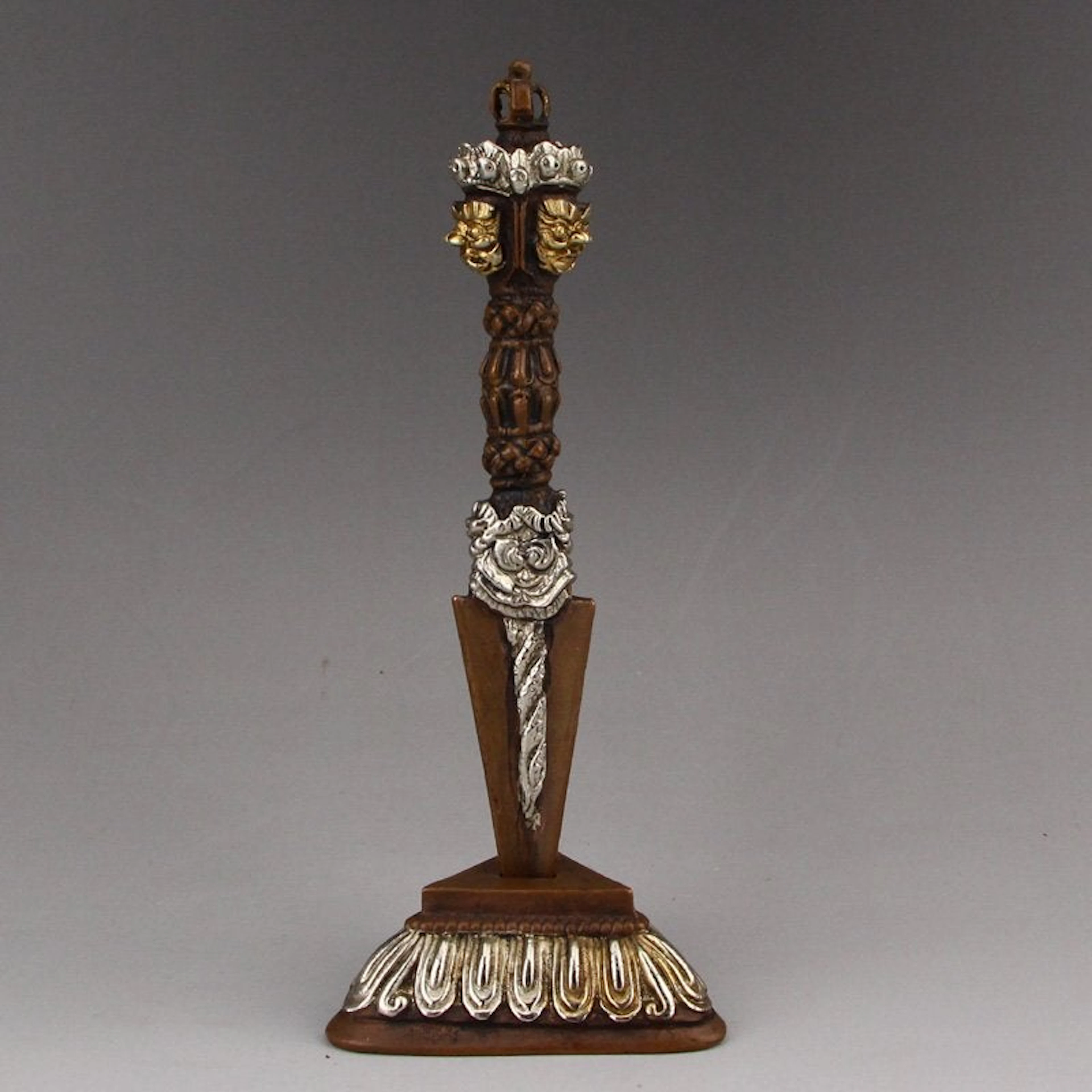 Tibetan Buddhism Gilt Gold Red Copper Pestle